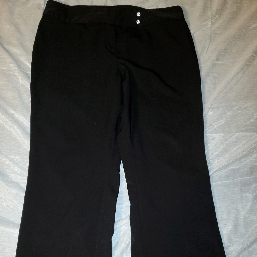 Black dress pants with rhinestone buttons